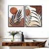 Set of 2 Terracotta Palm Leaf Boho Botanical Neutral Canvas Wall Art