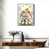 Lop Ear Rabbit Sunflower Pastel Easter Eggs Butterfly Floral Canvas Wall Art