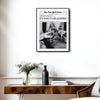 Retro Newspaper It's Time To Be Happier Wall Canvas, Ladies Toasting Champagne Statement Print, Funky Maximalist Home Wall Decor
