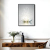 Glowing White Lotus Canvas Wall Art, Sparkling Star Water Lily Print, Minimalist Zen Floral Vertical Wall Decor for Bedroom Spa Yoga Room
