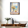 Mediterranean Ocean Window Still Life Canvas Wall Art Floral Quote Summer Home Decor