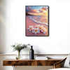 Tropical Plumeria Flower Pink Sand Coastal Sunset Wall Art