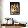 Baby Rabbit Easter Egg Shell Daisies Dandelions Canvas Wall Art