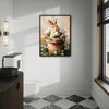 Bunny in Terracotta Pot Wildflowers Easter Egg Canvas Wall Art
