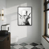 Funny Highland Cow Toilet Paper Hat Canvas Wall Art Farmhouse Bathroom Decor