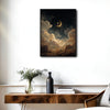 Antique Crescent Moon Starry Sky Canvas Wall Art Celestial Home Decor