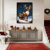 Christmas Lit Reindeer & Sleigh Framed Wall Art Winter Night Print