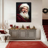 Vintage Santa Portrait Framed Wall Art Oil Painting Christmas Print
