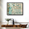 Sympathy Memorial Quote Canvas Wall Art, Those We Love Don't Go Away Teal Mason Jar White Flower Butterfly Print, Rustic Farmhouse Remembrance Horizontal Wall Decor