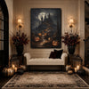 Haunted Castle Full Moon Jack‑O‑Lantern Halloween Framed Wall Art Print