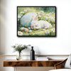 Sleeping White Bunny Easter Canvas Wall Art