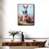 Blue Bow Bunny Easter Canvas Wall Art