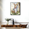 Easter Bunny Holding Egg Basket Canvas Wall Art
