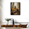 Autumn Woodland Jesus and Muddy Lamb Framed Canvas Wall Art, Religious Spiritual Farmhouse Home Wall Decor