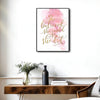 She Believed She Could So She Did Framed Motivational Wall Art Pink Watercolor Quote Print