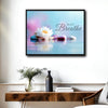 Serene Lotus Zen Canvas Poster, Soft Pastel Water Reflection Motivational Quote Artwork for Yoga Room Bathroom Office Decor