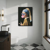 Cool Girl With A Pearl Earring Bubble Gum Sunglasses Canvas Wall Art Funny Classic Art Decor