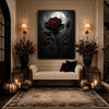 Gothic Dark Rose Moon Wall Art