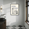 Whimsical Bathroom Humor Poster, Toothbrush And Toilet Paper Comic Print, Funny Sarcastic Wall Art For Powder Room