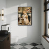 Funny Rabbit Bathroom Toilet Paper Canvas Wall Art