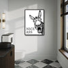 Funny Donkey Nice Ass Canvas Wall Art Humorous Farmhouse Bathroom Decor