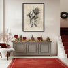 Vintage Sketch Santa Framed Wall Art Antique Drawing Farmhouse Christmas Print