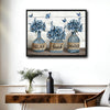 Relax Soak Unwind Blue Hydrangea Butterfly Rustic Bathroom Framed Wall Art