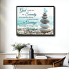 Serenity Prayer Framed Wall Art Beach Stacked Stones Butterfly Inspirational Print