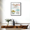To My Daughter Sunflower Butterfly Love Mom Inspirational Framed Wall Art