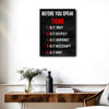 Rustic Before You Speak THINK Framed Canvas Wall Art, Positive Communication Motivational Sign for Office Study Room