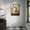 Brown Bunny Wicker Basket Daffodils Easter Eggs Canvas Wall Art