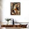 Retro Spring Floral Bunny Canvas Poster, Whimsical Woodland Animal Art Print for Living Room Kids Room Wall Decoration