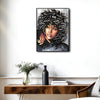 I Am African Woman Canvas Wall Art, Inspirational Afro Black Woman Positive Affirmation Portrait Painting, Motivational Black Girl Magic Wall Decor