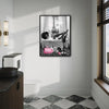 Black Woman Luxury Paris Bathroom Wall Art, Believe In Yourself Afro Lady Eiffel Tower Pink Accent Canvas Decor