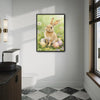 Watercolor Bunny Wildflower Meadow Pastel Easter Eggs Canvas Wall Art