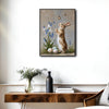 Vintage Standing Bunny Bluebell Butterflies Easter Eggs Canvas Wall Art