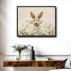 Bunny White Wildflower Field Canvas Wall Art