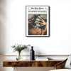 Retro Newspaper No Money No Honey Wall Canvas, Dollar Curlers Fashion Statement Print, Funky Maximalist Home Wall Decor