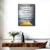 Inspirational 7 Rules of Life Canvas Wall Art, Calm Nature Pier Background Motivational Framed Print for Bedroom Study