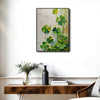 Textured Four Leaf Clover Canvas Wall Art, Impasto Oil Painting Style Lucky Shamrock Print, Neutral Green Vertical Wall Decor for St. Patrick's Day Home Decor