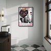 I Am Influential Black Queen Canvas Wall Art, Afro Woman Crown Wine Paris Eiffel Tower Print, Pink Floral Motivational Glam Bathroom Bedroom Wall Decor