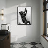 Funny Black Dog Selfie On Toilet Canvas Wall Art Cute Bathroom Decor