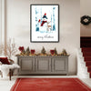 Merry Christmas Snowman Deer Cardinal Framed Wall Art Christmas Decoration