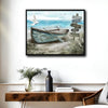 Nautical Vintage Boat Seagull Beach Quote Wall Canvas Art