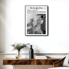 Just Champagne Problems Newspaper Style Wall Art, The New York News Retro Black White Champagne Canvas Print, Trendy Bar Cart Apartment Wall Decor
