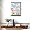 To My Daughter Canvas Print from Mom, Watercolor Butterfly Inspirational Letter Wall Art Gift