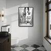 Black White Giraffe Are You Pooping Funny Quote Canvas Wall Art Humorous Animal Bathroom Wall Decor