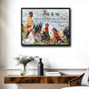 Rooster Chicken Farm Canvas Wall Art, This Is Us A Little Bit Crazy Loud Whole Lot Of Love Horizontal Print, Rustic Farmhouse Country Kitchen Family Wall Decor