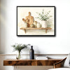Farmhouse Eucalyptus Kitchen Still Life Canvas, Watercolor Rustic Wall Decor