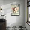 Pastel Little Angel Girl Canvas Print, Pink Wings Hearts Shabby Chic Nursery Wall Art